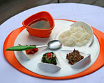 _1_17_Dish_for_blind_1_2, plate, fast food, breakfast, food, tableware, meal. A plate of food on a table