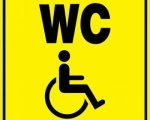 У Вінниці створили карту доступних вбиралень для людей з інвалідністю. вінниця, вбиральня, обмеженими фізичними можливостями, туалет, інвалідність, design, graphic, poster, typography, abstract, cartoon, text, illustration, clipart, sign. A close up of a sign