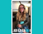 Microsoft выпустила мобильное приложение для слепых. Оно описывает происходящее вокруг (ВИДЕО). microsoft, мобильное приложение seeing ai, распознавание, слабовидящий, слепой, smile, human face, person, clothing, woman, glasses, screenshot. A woman posing for the camera