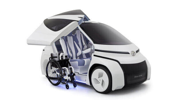Toyota построила электрокар для людей в инвалидной коляске. toyota concept-i ride, автомобіль, автосалон, инвалидная коляска, электрокар