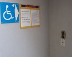Вокзал станції Львів налагодив співпрацю з розширення спектру послуг для пасажирів з обмеженими фізичними можливостями. львів, вокзал, мобільна група, співпраця, інвалідність, wall, handwriting, whiteboard, sign. A sign on the side of a building