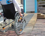 Об’єкти інфраструктури стають доступними для осіб з інвалідністю. запорізька область, доступність, забезпечення, пандус, інвалідність, bicycle, ground, outdoor, wheel, bicycle wheel, land vehicle, vehicle, bike, sidewalk, tire. A person sitting on a bicycle