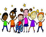 Міжнародний досвід – на користь особливим діткам. чернівці, круглий стіл, суспільство, інвалідність, інтеграція, cartoon, smile, clothing. A drawing of a cartoon character