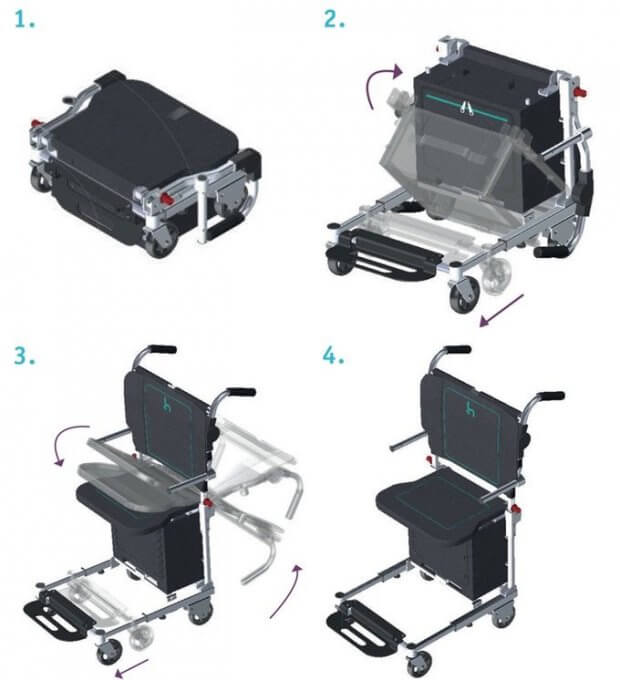 Инженер представил уникальный сборный чемодан-коляску. traveler chair, ричард уилльямс, авиакомпания, кресло-коляска, чемодан