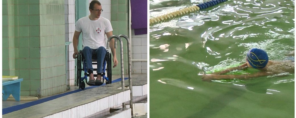 Паралімпійський чемпіон вчить плаванню дітей з інвалідністю. мариуполь, олександр комаров, паралімпійський чемпіон, плавання, інвалідність