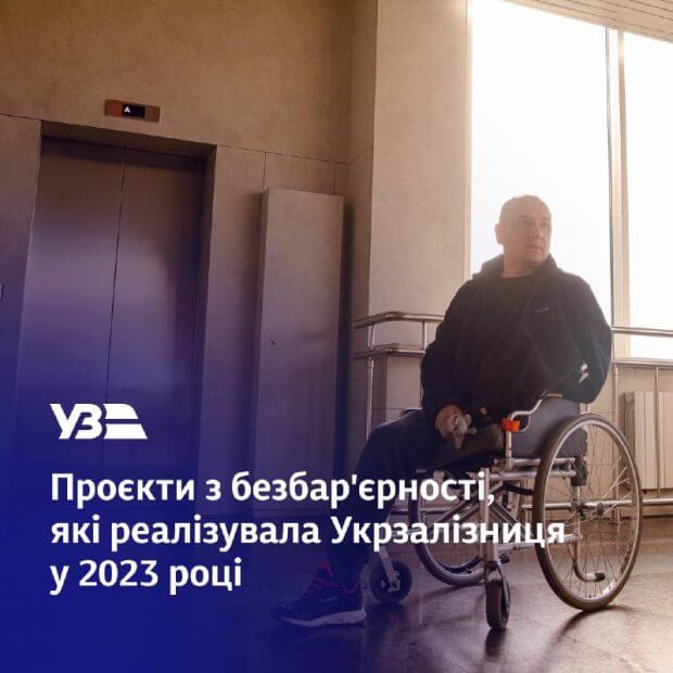 Нові вагони, послуги та проєкти — у 2023 році Укрзалізниця розпочала реалізацію програми «Безбар’єрна залізниця». послуга, програма безбар'єрна залізниця, проєкт, укрзалізниця, інвалідність