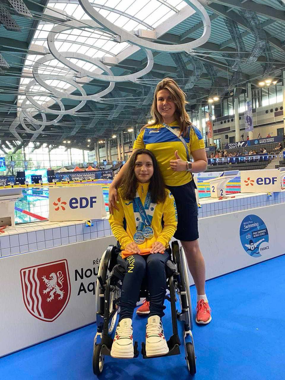 Спортсменка з Луганщини Ганна Поліщук на міжнародних змаганнях з паралімпійського плавання здобула дві медалі. ганна поліщук, змагання, медаль, плавання, спортсменка