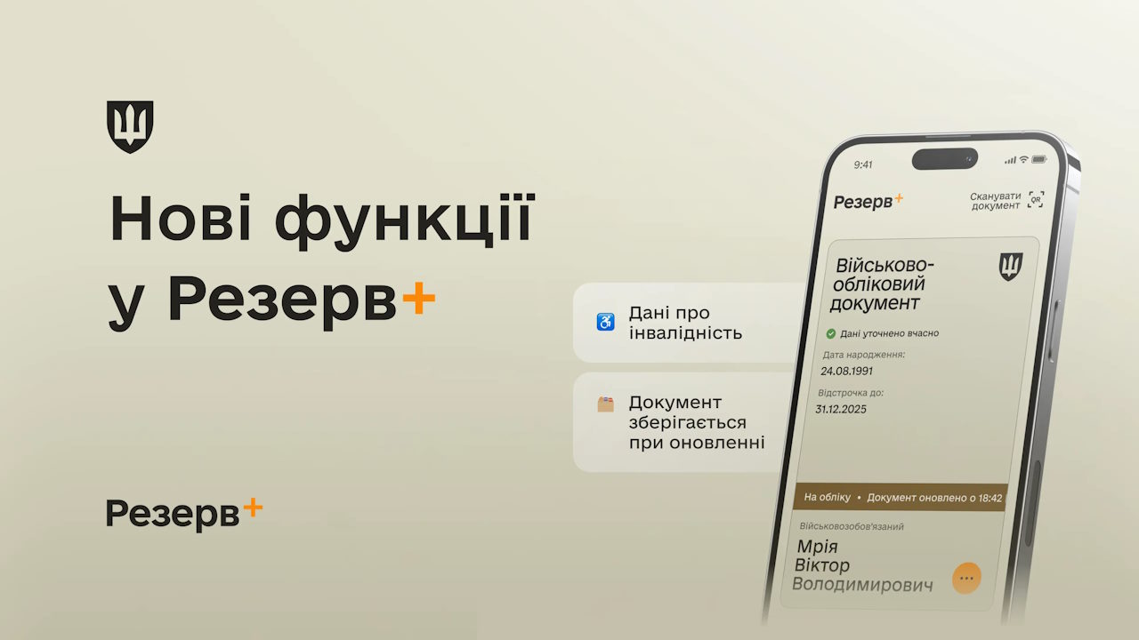 У Резерв+ тепер відображаються дані про інвалідність – Катерина Черногоренко. інвалідність, військовозобов’язаний, документ, резерв+, сервіс