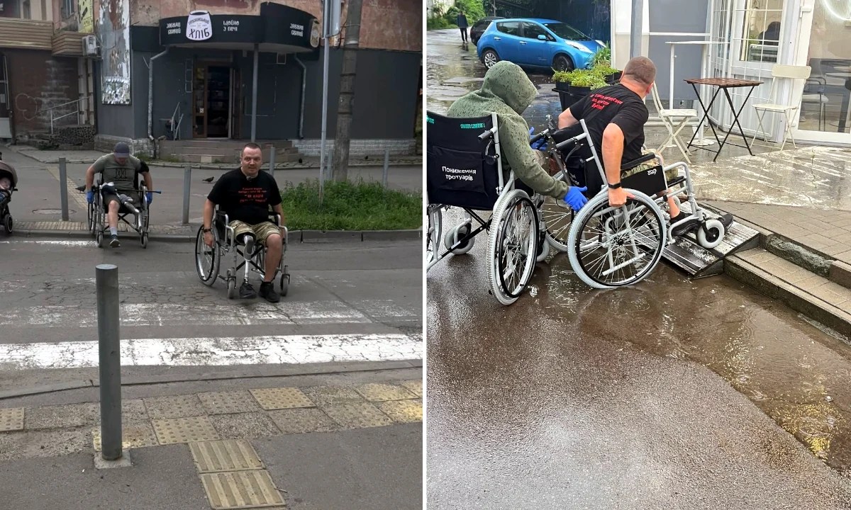 У Рівному перевірили на доступність вулиці та заклади в центрі міста (ФОТО). інвалідність, вулиця, доступність, перевірка, рівне