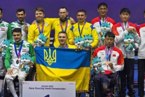 Світлина. Українські пара фехтувальники – треті у світі!. Спорт, змагання, спортсмен, чемпіонат світу, фехтування на візках, Республіка Корея