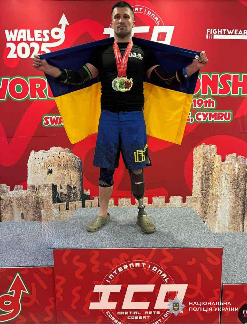 Ветеран війни Владислав Горнодь взяв участь у ICO World Championships 2025 — поліцейський став чемпіоном світу в середній вазі. ico world championships 2025, ветеран, владислав горнодь, поліцейський, чемпион